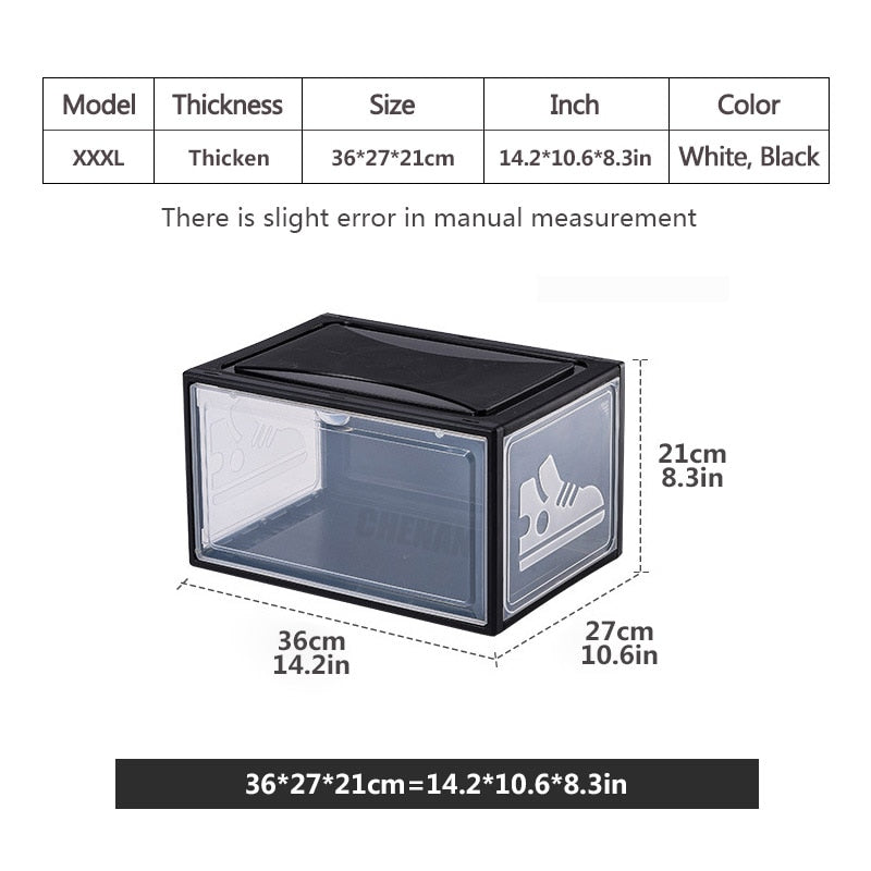 2pack AJ Sneakers Box Hardened plastic shoe box Stackable Cabinet Storage Box h image 4