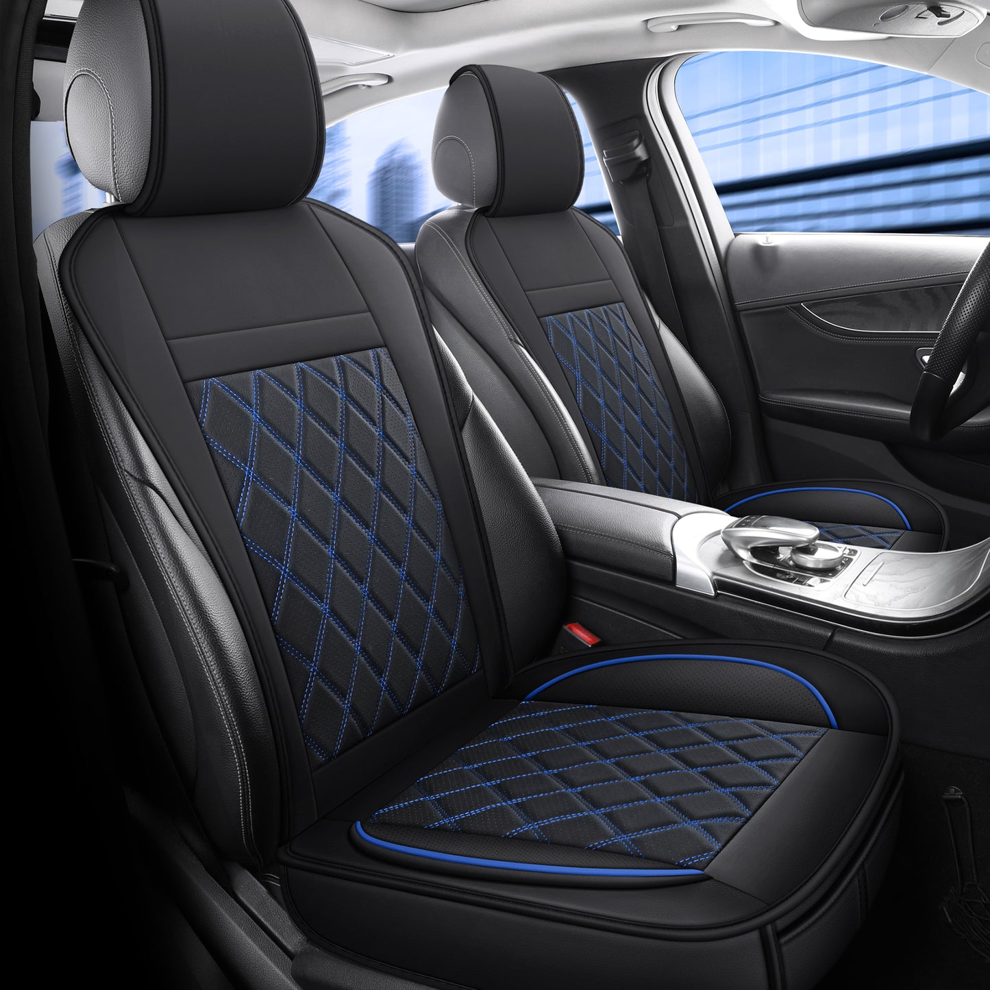 Car Seat Cover, Automotive Seat Covers & Accessories, Front Seat Covers in Blac image 9