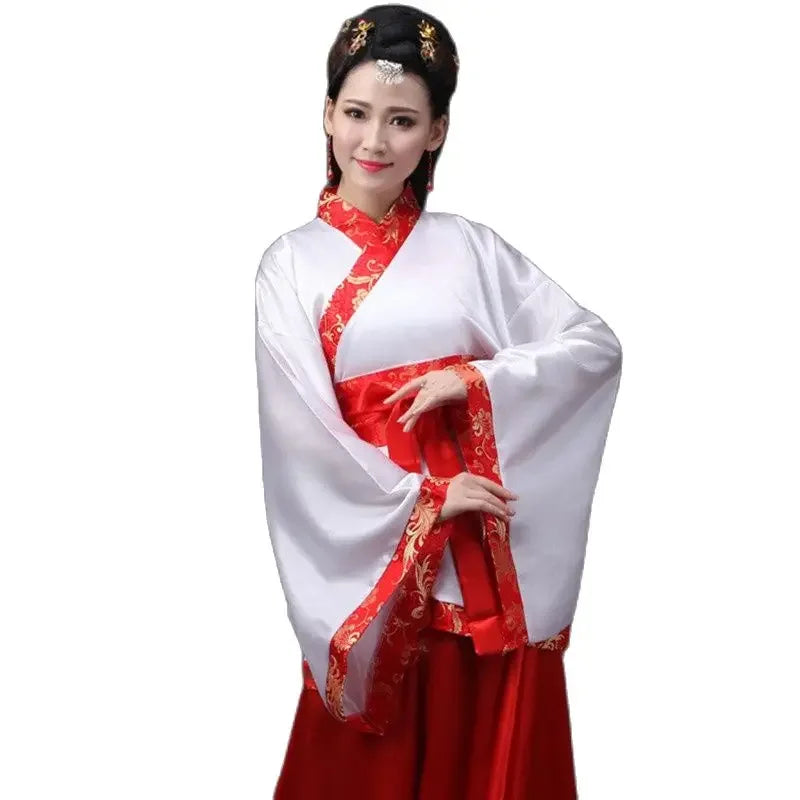 Hot sale women hanfu traditional asian dress cosplay costume Chinese Tang perfo image 6