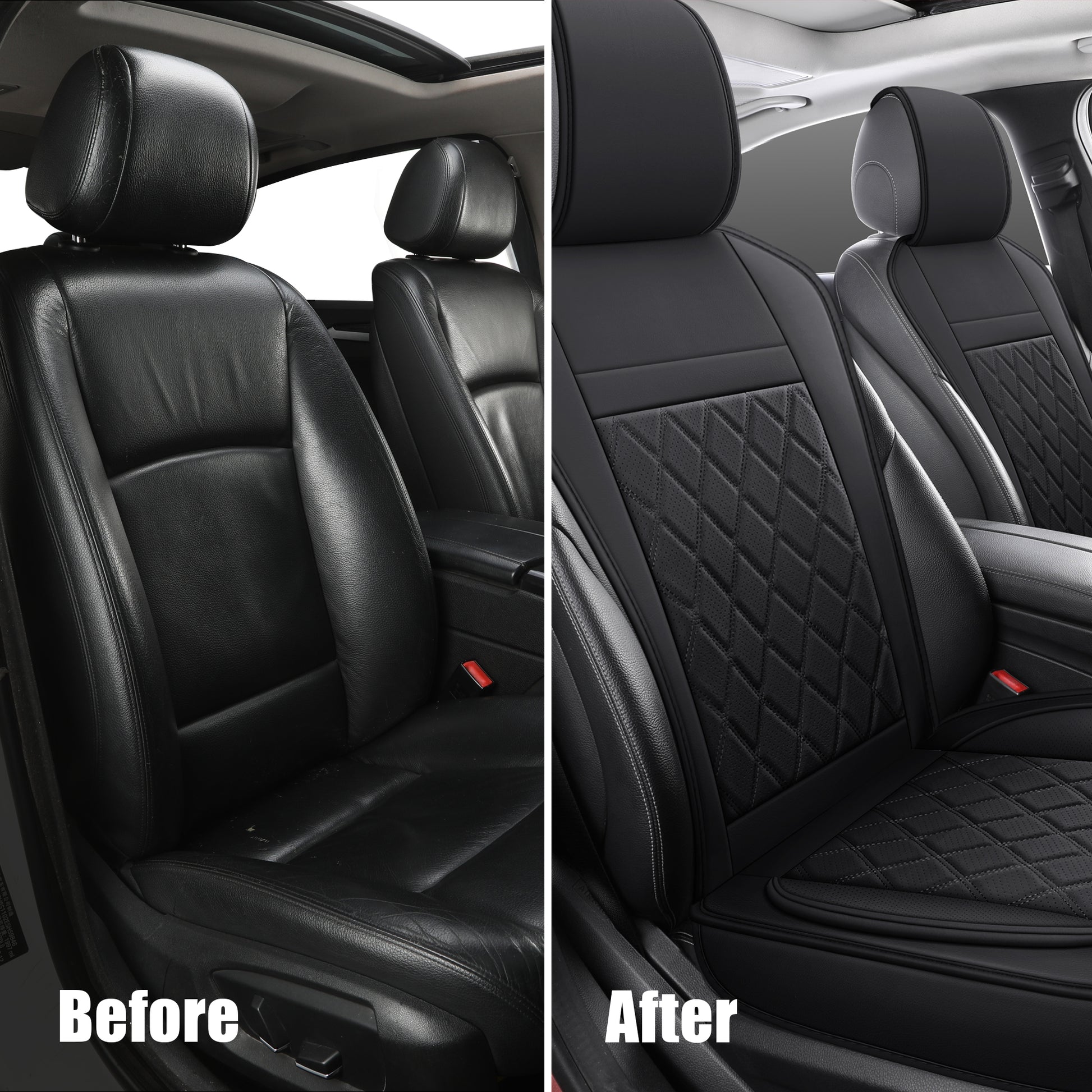 Car Seat Cover, Automotive Seat Covers & Accessories, Front Seat Covers in Blac image 9