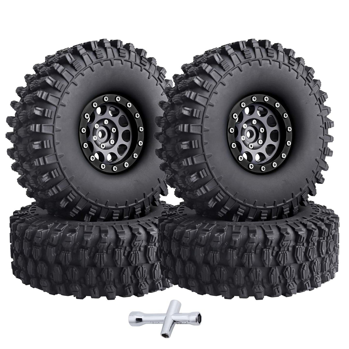 4pcs Hobbypark 1.9 Inch Beadlock Wheels and Tires Set for 1/10 Scale RC Crawler image 9