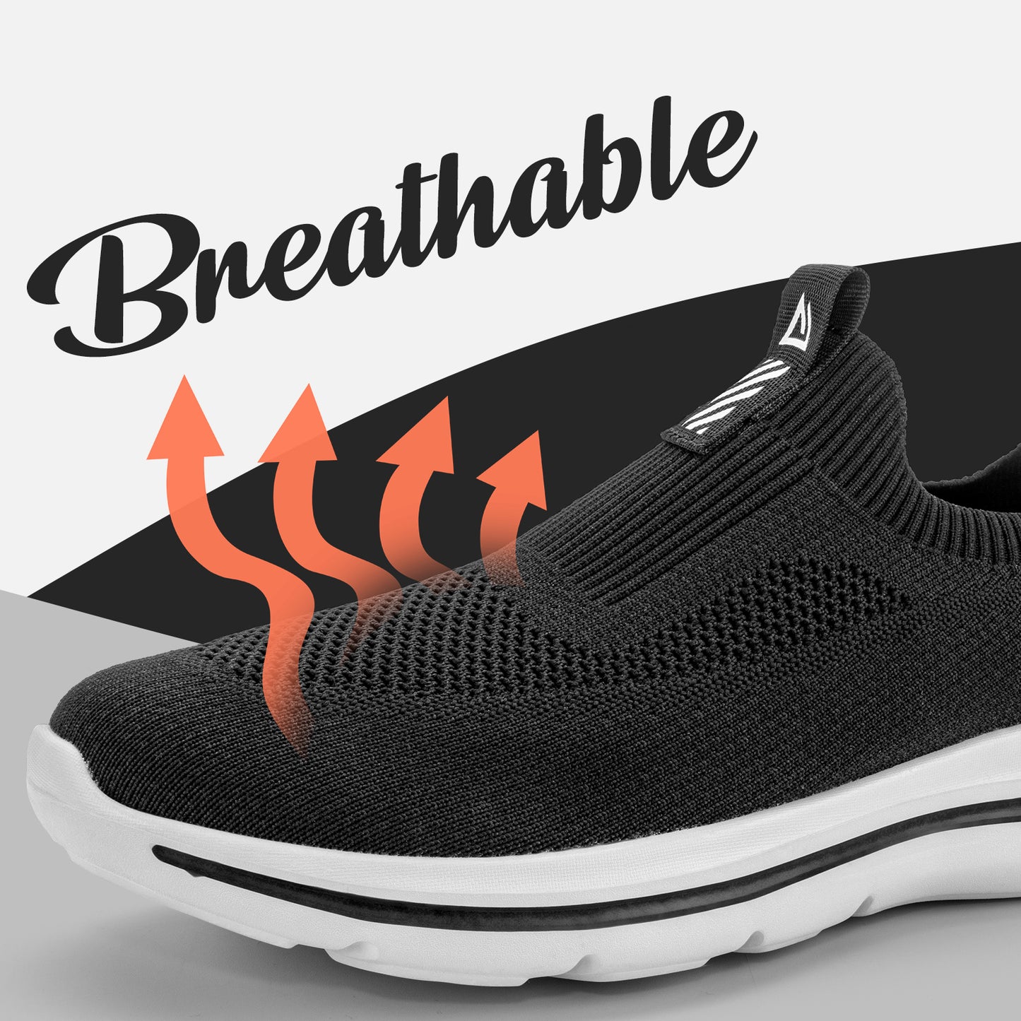 Men Sneakers Walking Shoes for Man Black Slip On Casual Shoes Athletic Lightwei image 4