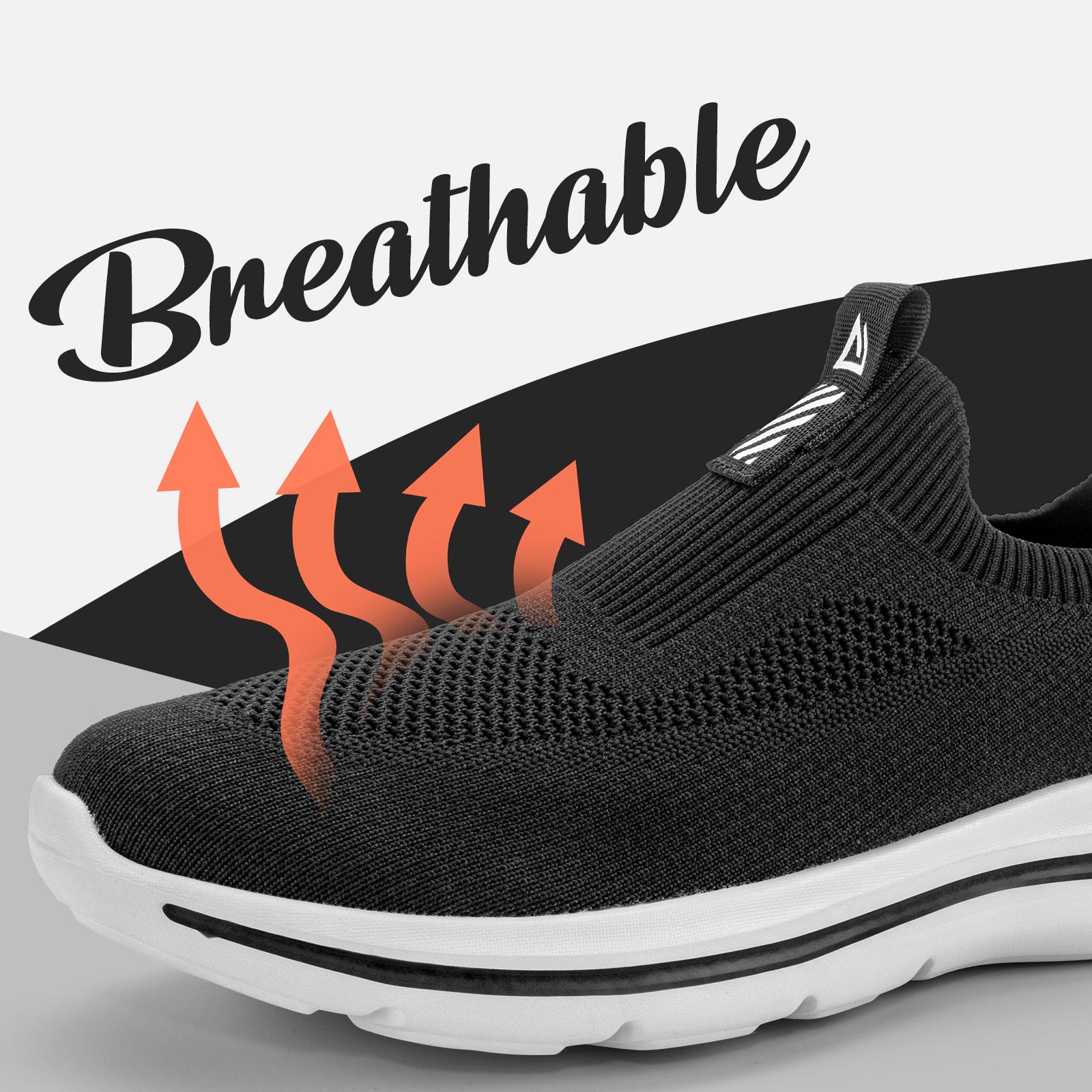 Men Sneakers Walking Shoes for Man Black Slip On Casual Shoes Athletic Lightwei image 4