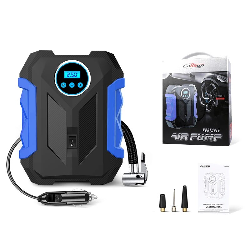 CARSUN Portable Automobile Air Compressor Digital Tire Inflation Pump LED Lamp image 1