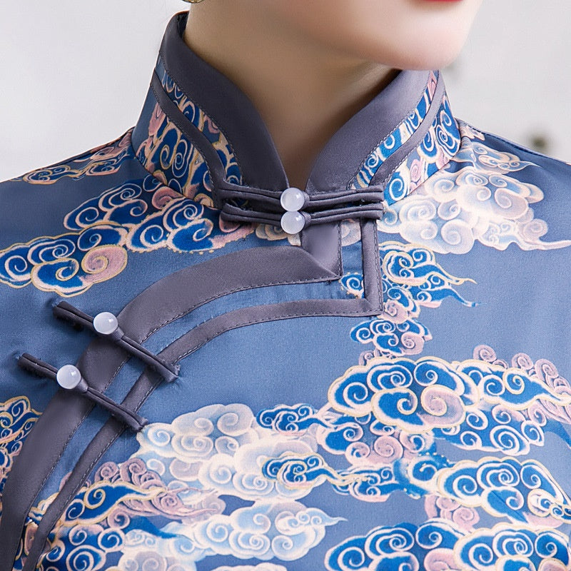 Vietnam Dress Women Summer 2020 Aodai Oriental Dress Midi Long Cheongsam Tradit image 2