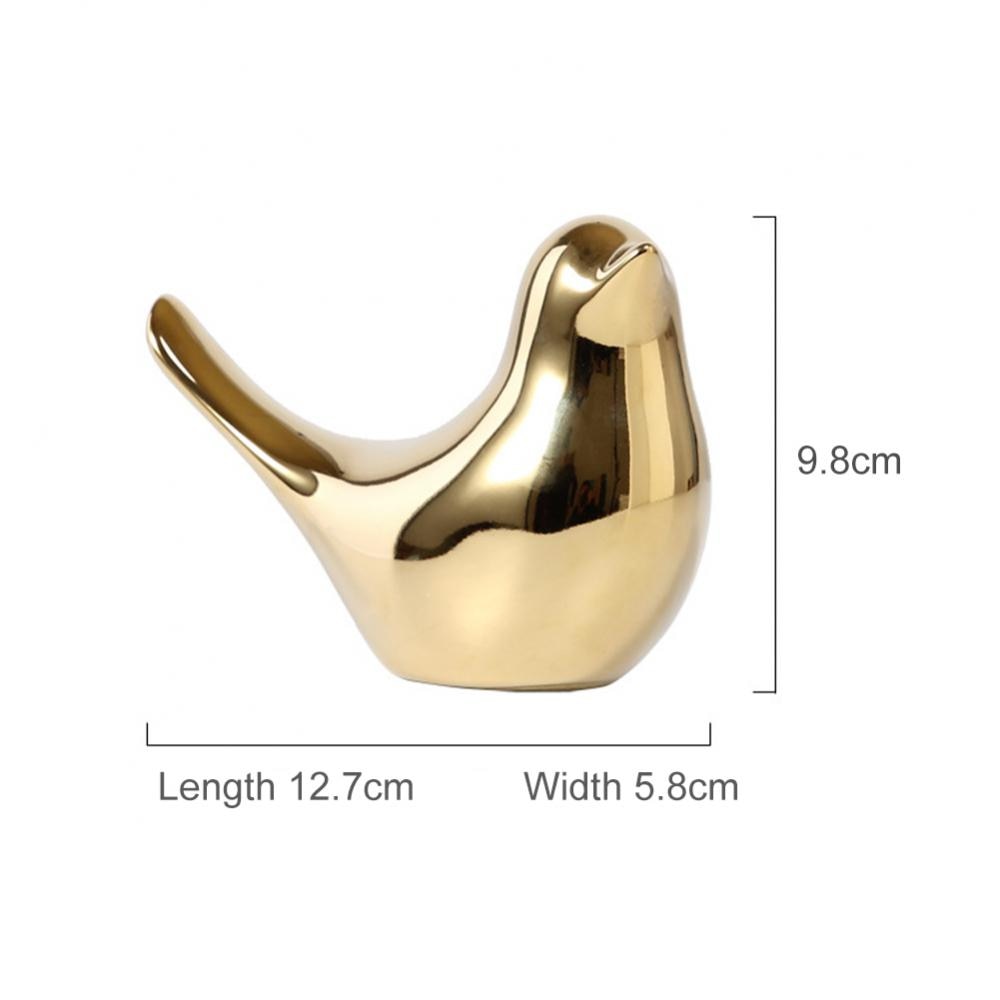 Bird Figurine 4 Sizes Nordic Ceramic Gold Animal Statue Modern Ceramic Bird Sta image 9