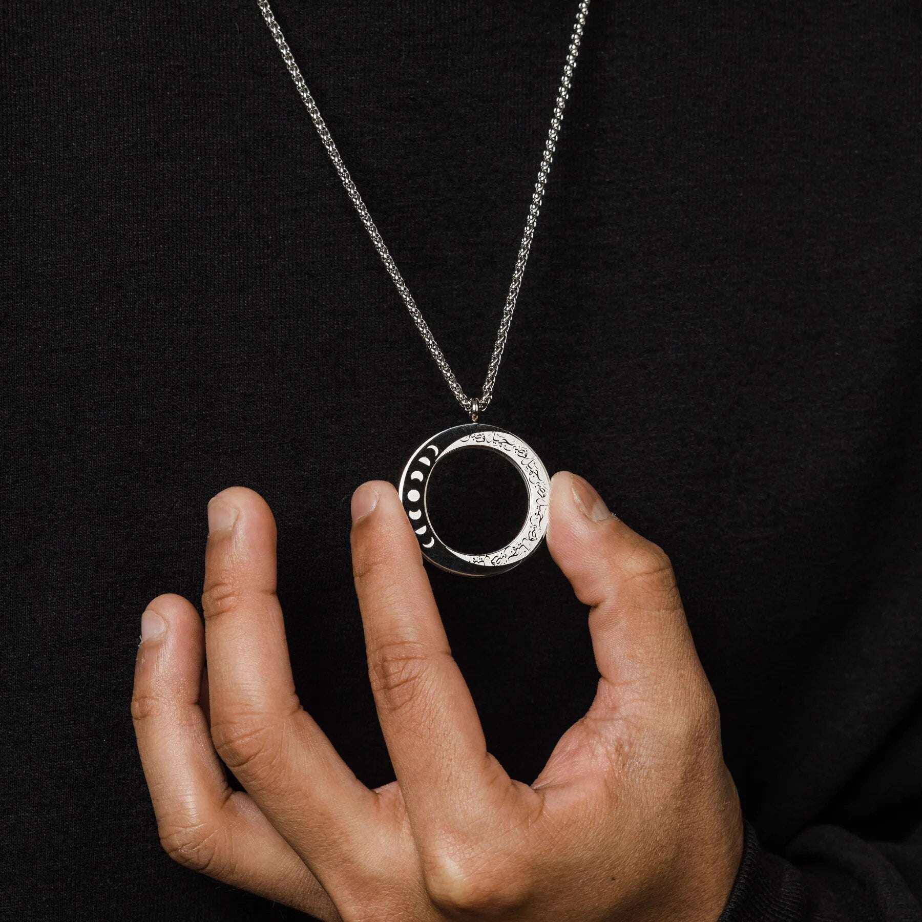 Beautiful Patience Moon Necklace | Men&Women Minimalist 18k Gold Plated Pendant image 0
