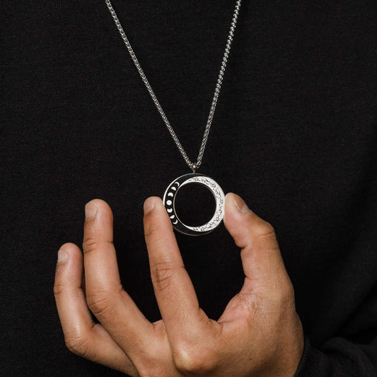 Beautiful Patience Moon Necklace | Men&Women Minimalist 18k Gold Plated Pendant image 0