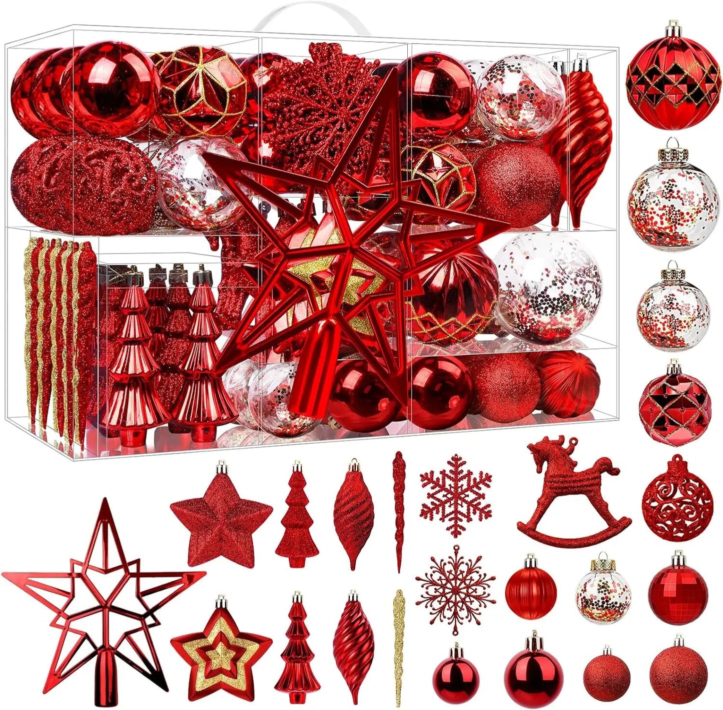 White Christmas 2024 100pcs Christmas Balls Ornaments Set Festoon New Year's Ev image 4