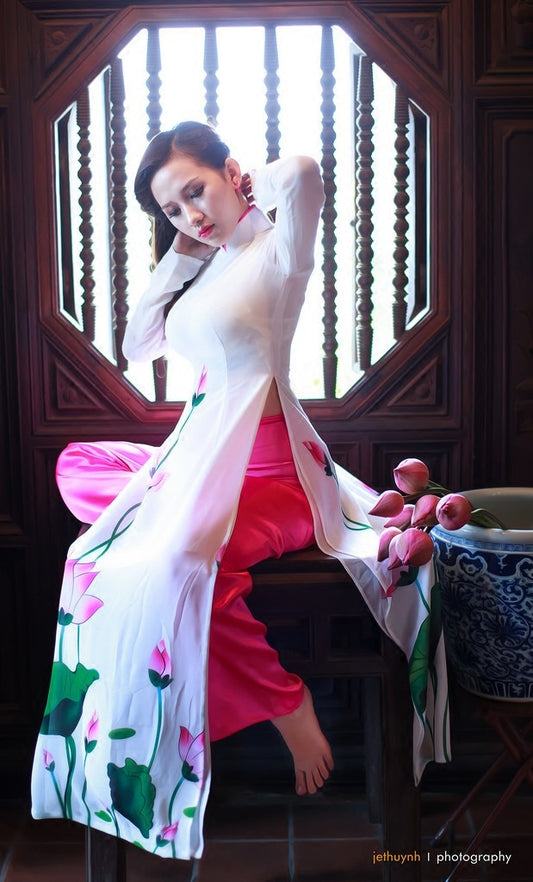 tailored lotus aodai vietnam clothing cheongsam aodai vietnam dress vietnamese  image 0