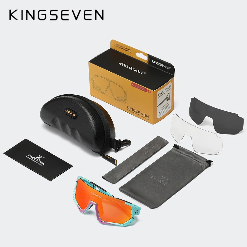 Ship From USA KINGSEVEN Brand Cycling Sunglasses Men Women Mtb Bicycle Glasses image 8