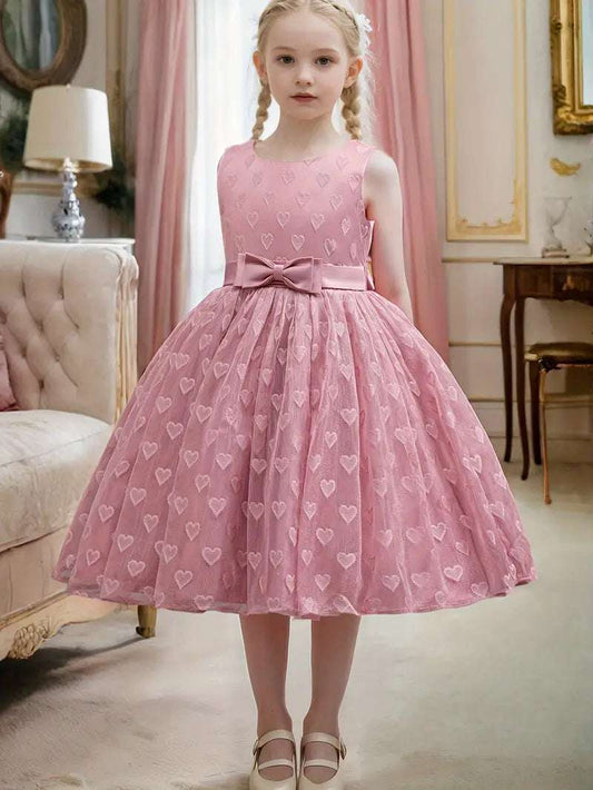 Girls Party Dresses Summer Luxury Elegant Bow Princess Dress Kids Baptism Lace  image 0