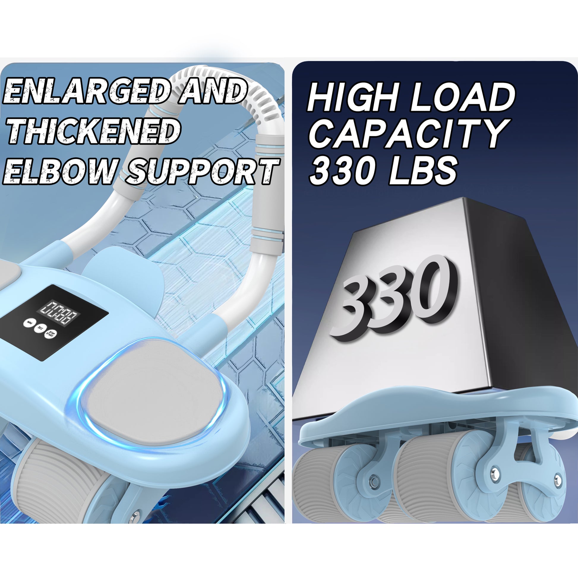 Automatic rebound abdominal roller with elbow support, knee pads and abdominal image 6