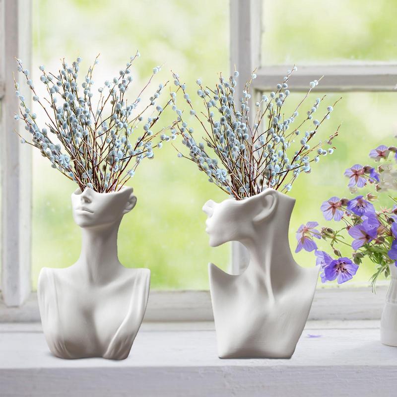 Ceramic Body Vase European Creative Ceramic Face Vase Modern Table Decorative F image 2