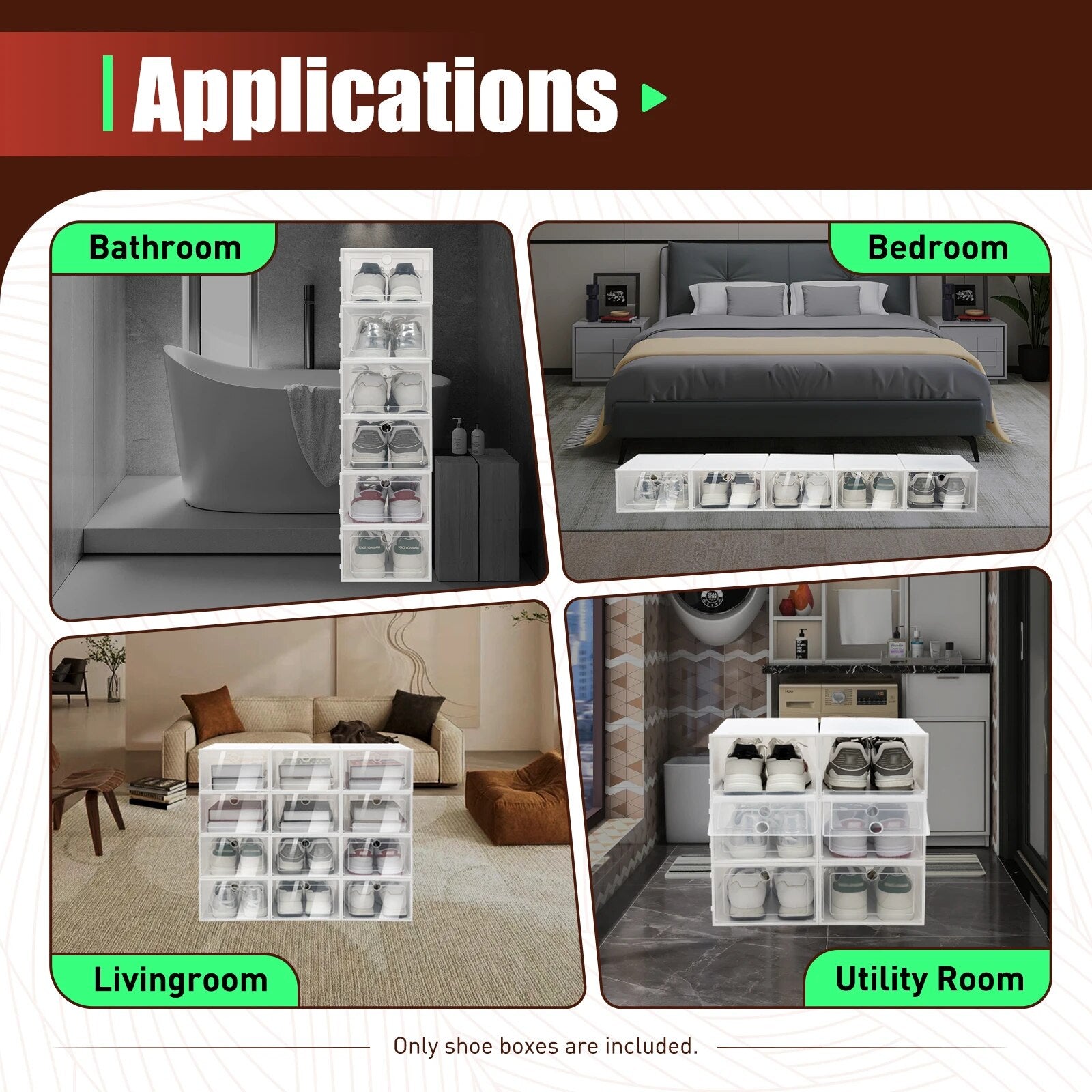 20pcs/24pcs Shoe Rack Shoes Storage Organizer System Transparent Shoe Cabinet S image 3