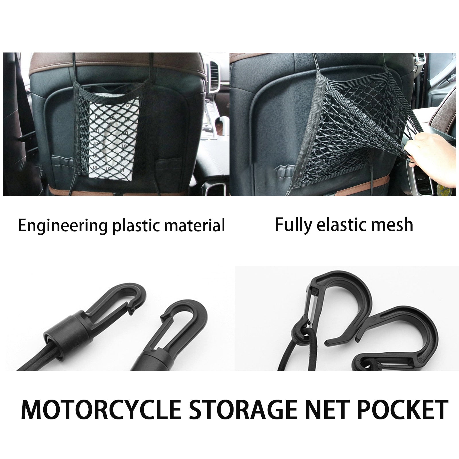 25x30cm Motorcycle Luggage Net Hook Hold Bag Bike Scooter Mesh Fuel Tank image 7