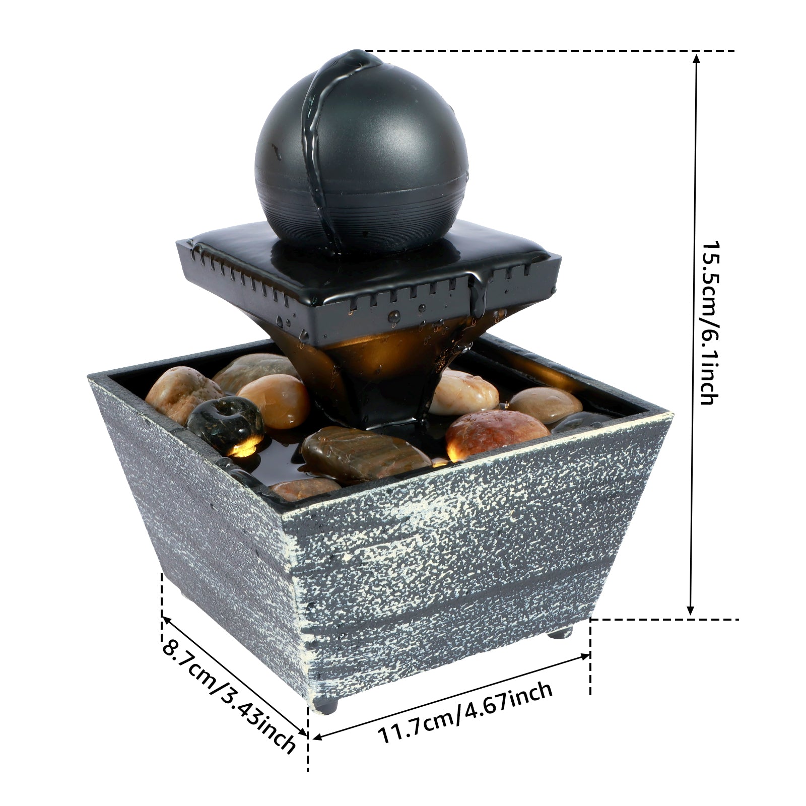 Tabletop Fountain Mini Indoor Water Fountain Creative Gifts Fengshui Home Deskt image 0