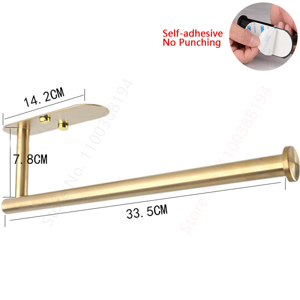 Adhesive Toilet Paper Holder Wall Mount For Bathroom Kitchen Silver Gold Black  image 11