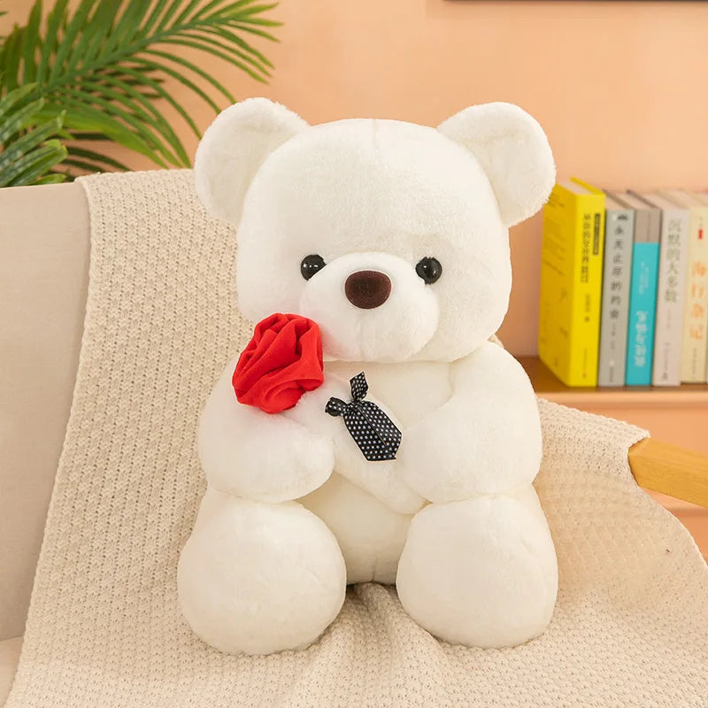 Valentine's Day roses teddy bear animal plush toys for girls teddy bear dolls image 2