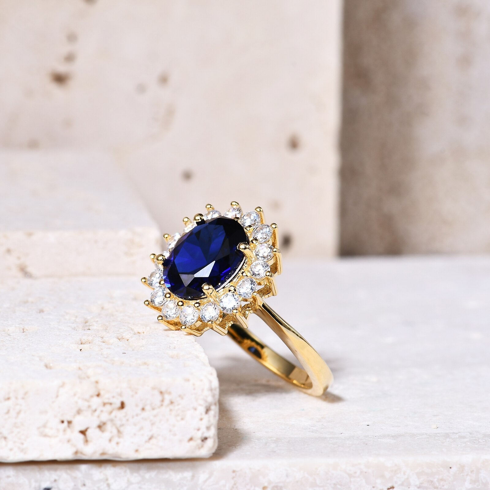 GEM'S BALLET Princess Diana Style 925 Sterling Silver Gold Filled Ring Colorful image 5