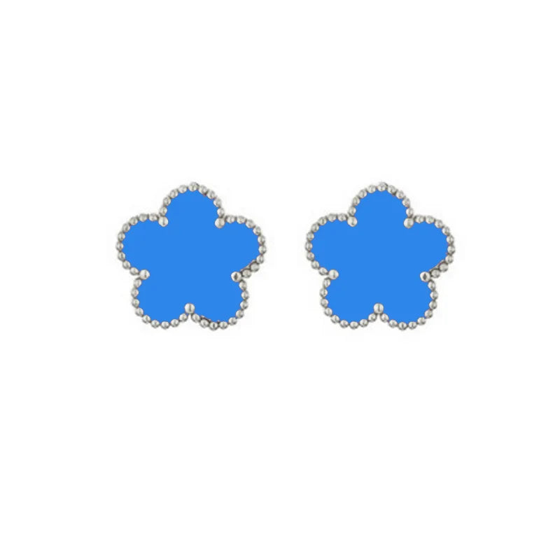 14K Gold Plated Five-leaf Clover Link Bracelets White Black Blue Gold Red Green image 12