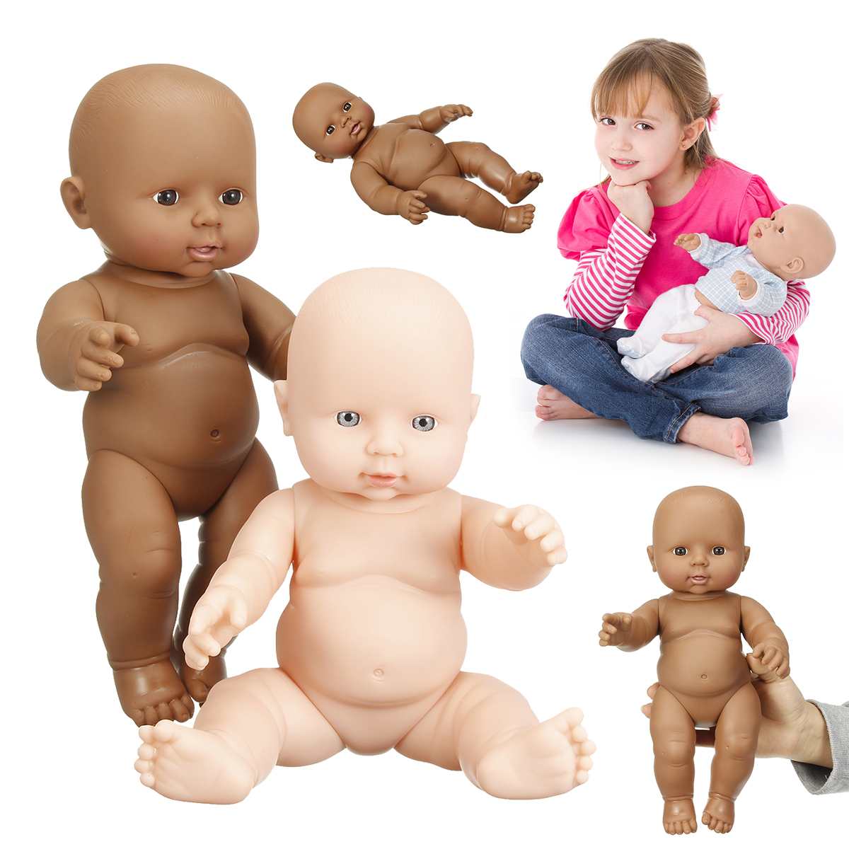 30cm Handmade Vinyl Reborn Baby Dolls Lifelike Cute Dolls Girl Black White Accom image 0