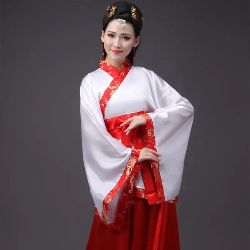 Hot sale women hanfu traditional asian dress cosplay costume Chinese Tang perfo image 7