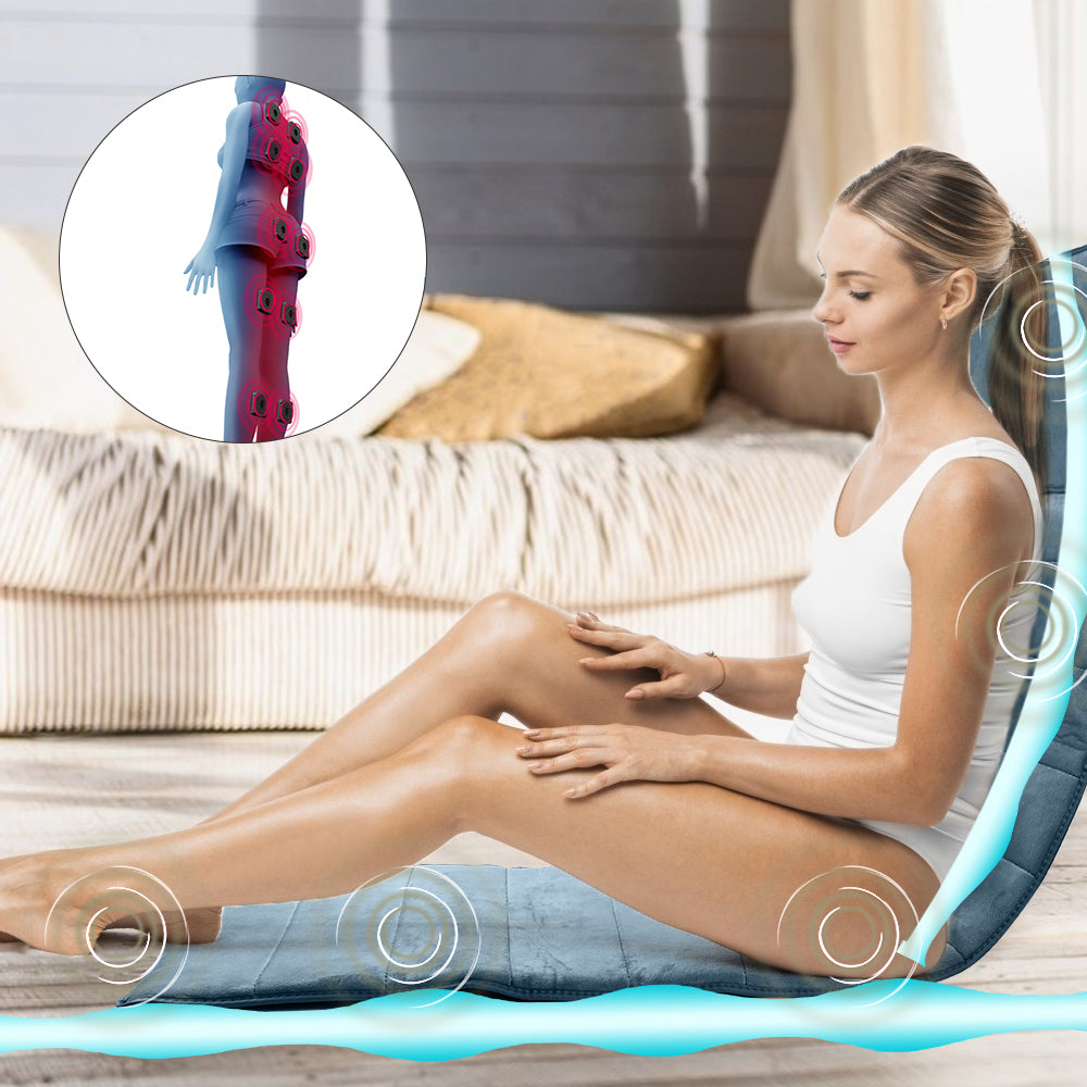 Electric Vibration Full Body Massage Mat Inflatable Air Pillow Home Office Heat image 4