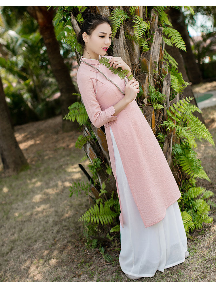Oriental Style Ao Dai Vietnam Traditional Clothing Dress For Women Graceful Chi image 2