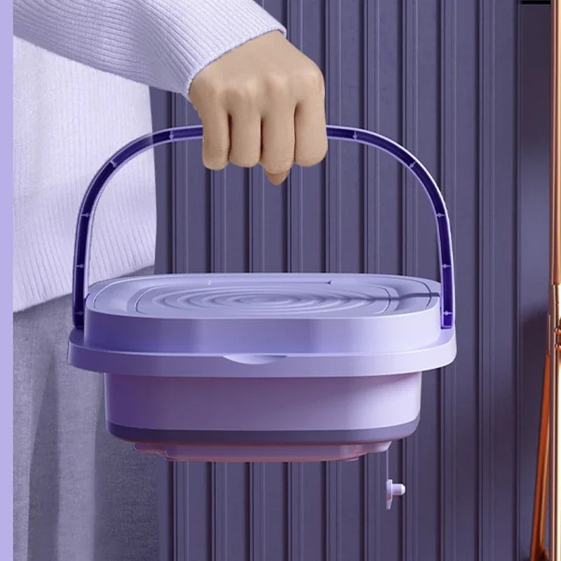 8L Portable Folding Washing Machine Bucket for Clothes Socks Underwear Cleaning image 6
