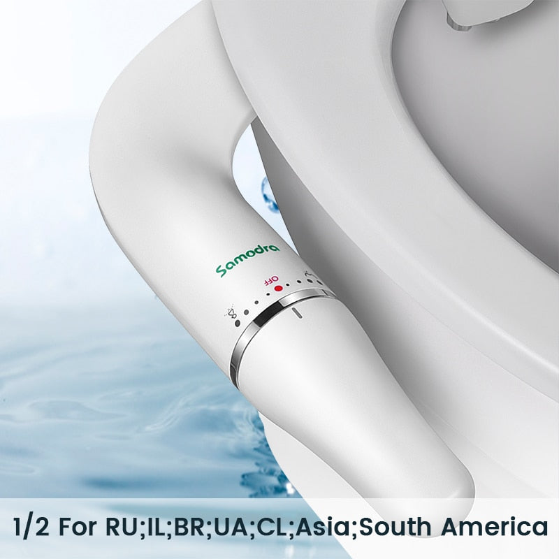 SAMODRA Toilet Bidet Ultra-Slim Bidet Toilet Seat Attachment With Brass Inlet A image 2