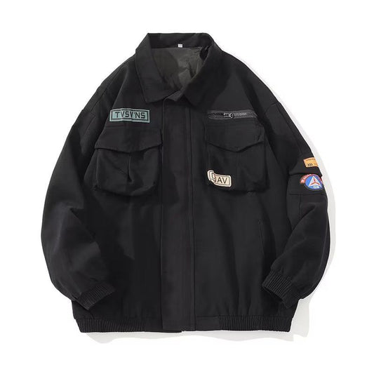 Multi-pocket Tactical Jacket Men Spring Autumn City Commute Loose Coat Army Avi image 0