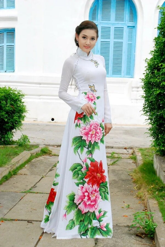 aodai vietnam clothing cheongsam aodai vietnam dress vietnamese traditionally d image 0