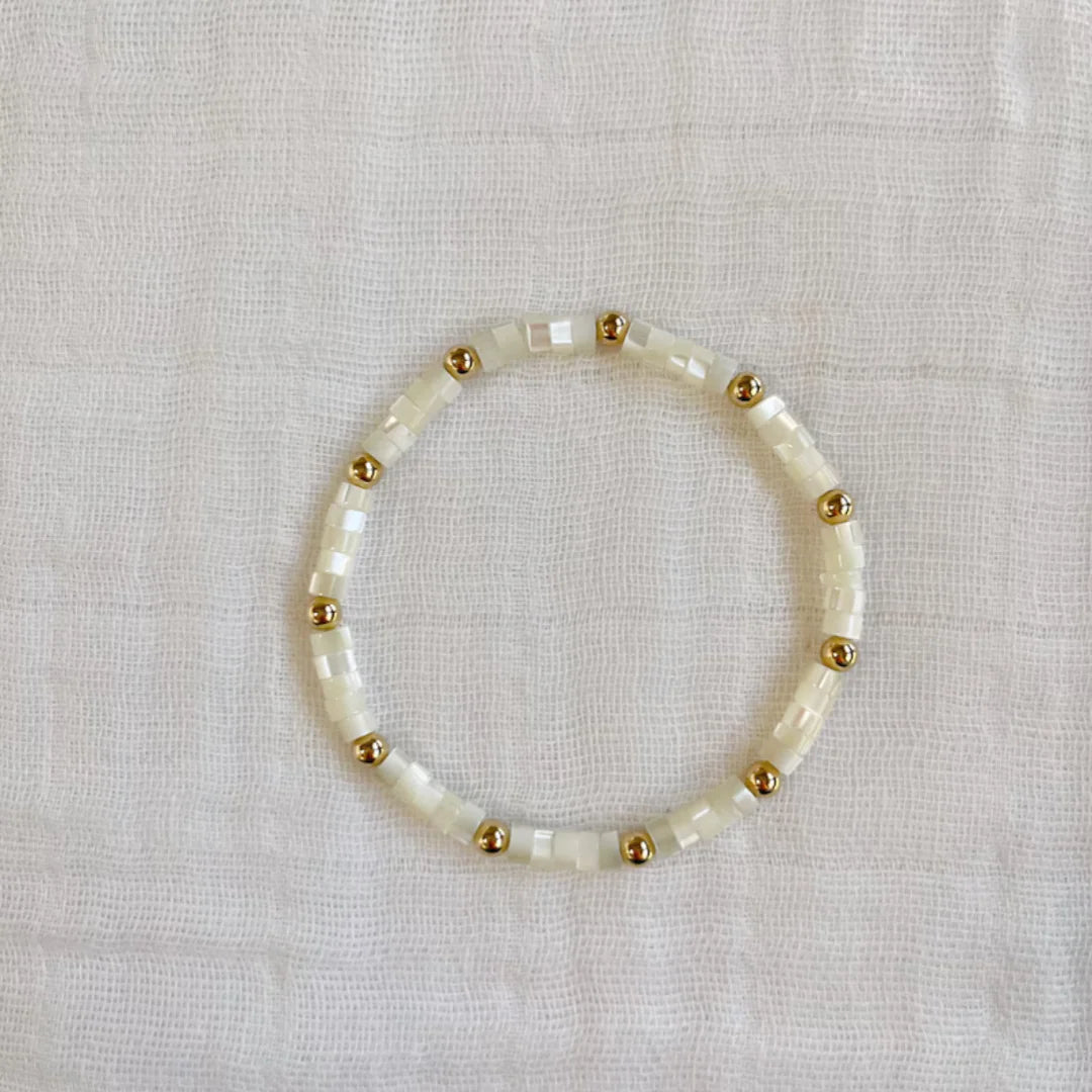 CCGOOD Natural Shell Bead Bracelet Gold Plated 18 K Beaded Boho Jewelry Summer image 1