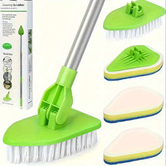 1 multifunctional retractable long handle cleaning brush set - for floor, tile  image 0