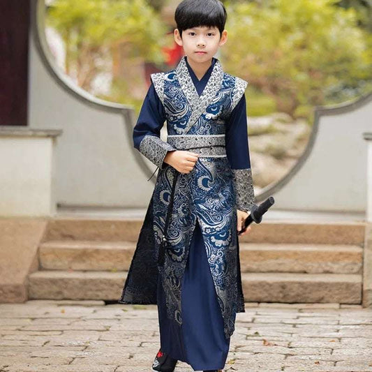 Middle Litter-aged Children's Spring Costume Brocade Satin Surface Chinese Trad image 0