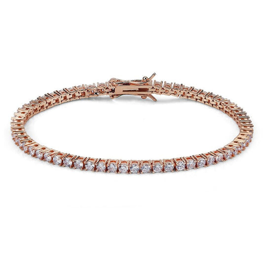 JINAO 3mm 5mm 1 Row Gold Silve Color Bracelet Micro Pave AAA Cubic Zirconia image 0