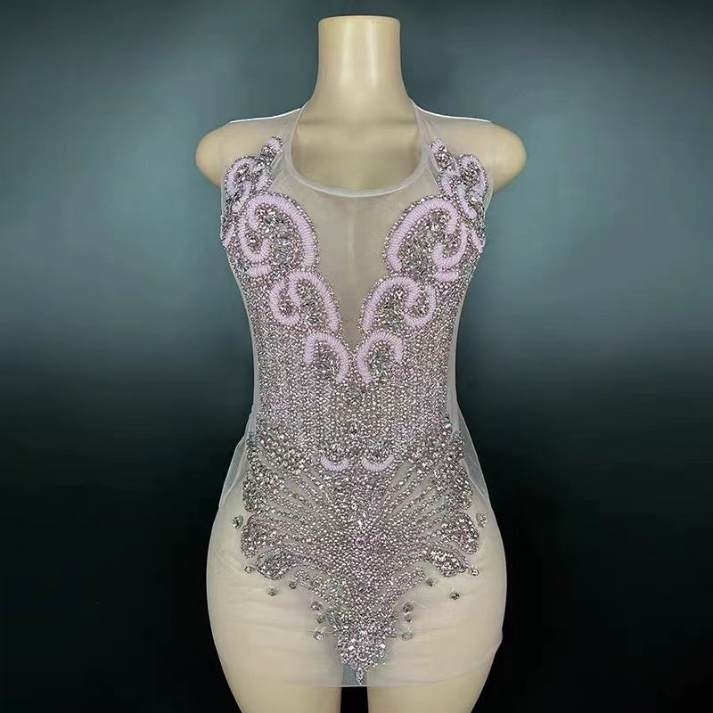 Crystal Beading Sheath Homecoming Dresses Short for Girls 2025 Crew Neckline Di image 1