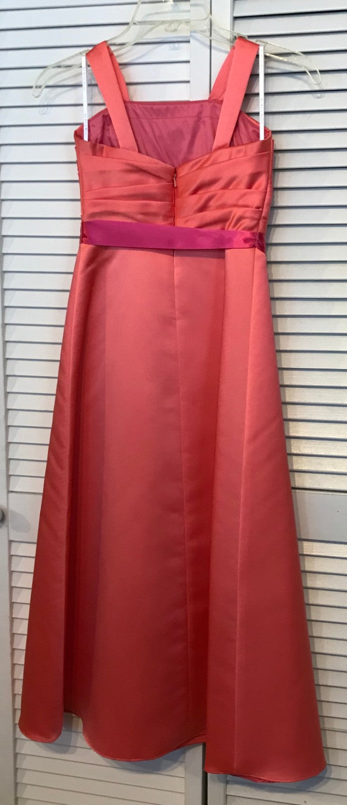 Watters &Watters Women Satin Coral Tucking Bodice Sleeveless Full-Length Size 6X image 1