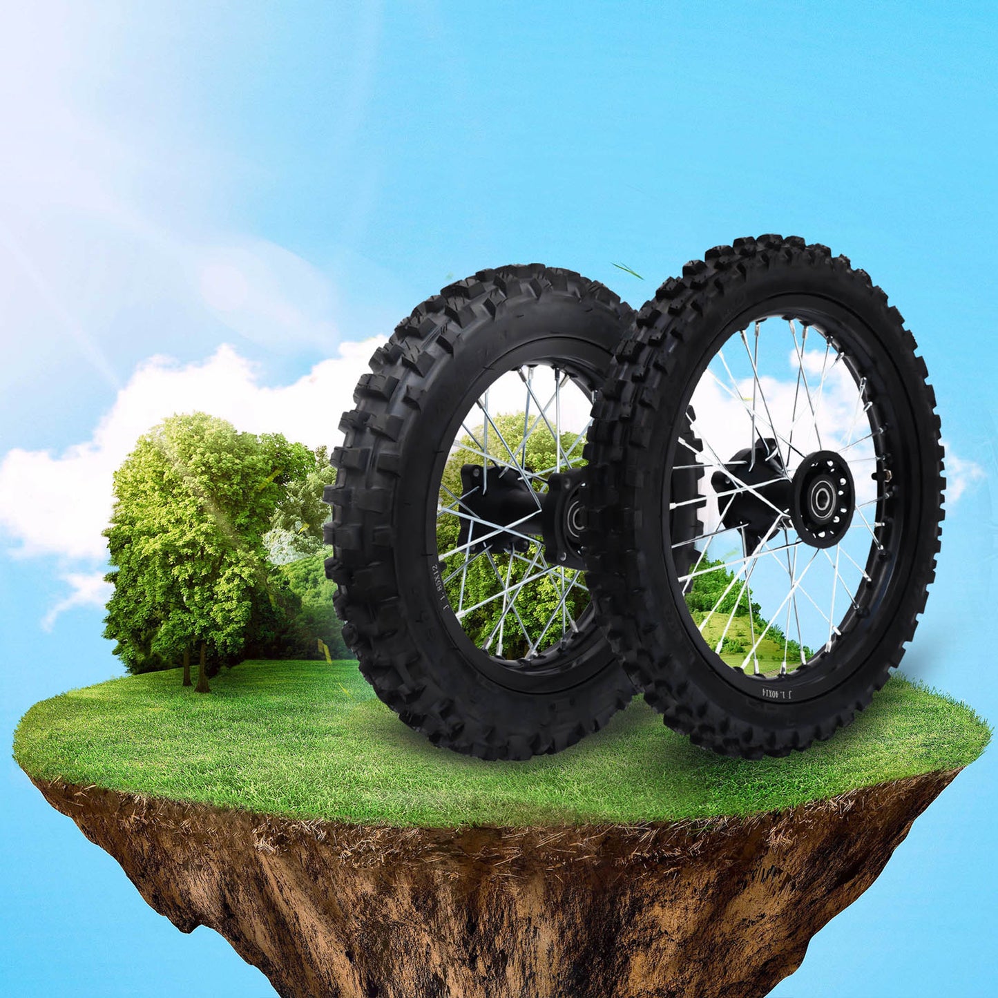 Motorbike Front Rear Wheel Kit for 50CC 70CC 90CC Dirt Bike Pit Bike Monkey Bik image 3