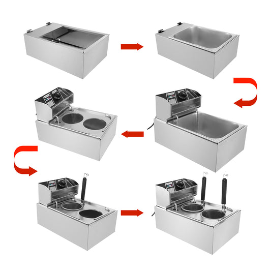 1500W Noodle Pasta Cooker Machine Two Baskets Kitchen Utensils Multi-Purpose Ma image 0