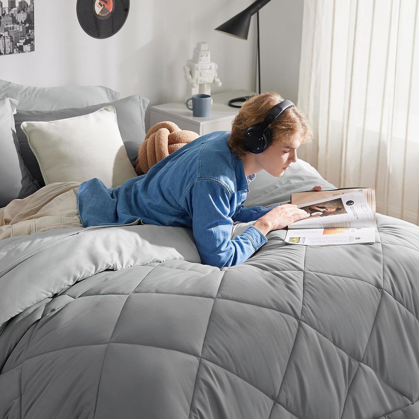 Bedsure Comforter Set - Reversible Queen Bed in a Bag with Comforters, Sheets,  image 18