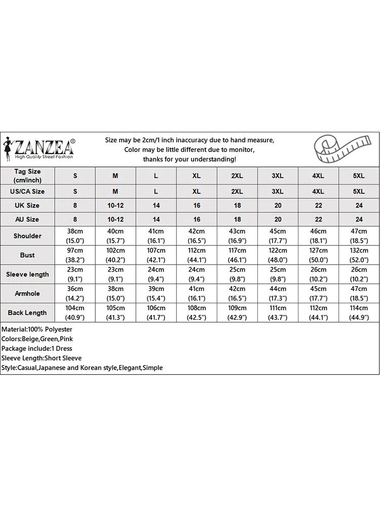 ZANZEA Women Solid Dress 2024 Summer Short Sleeve Long Robe Holiday Casual Loos image 5
