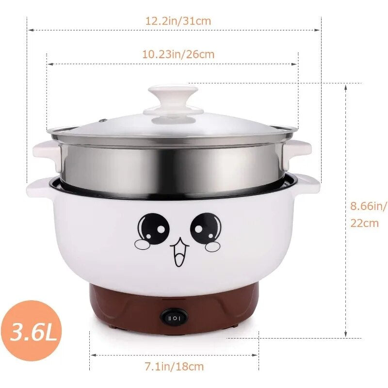 4-in-1 Multifunction Electric Cooker Skillet Wok Electric Hot Pot FBoiled Egg S image 2