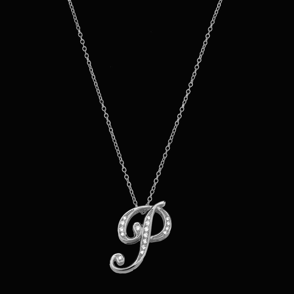 ANDYWEN 925 Sterling Silver Gold Long Chain Alphabet 26 Leter A W Pendant K H I image 35
