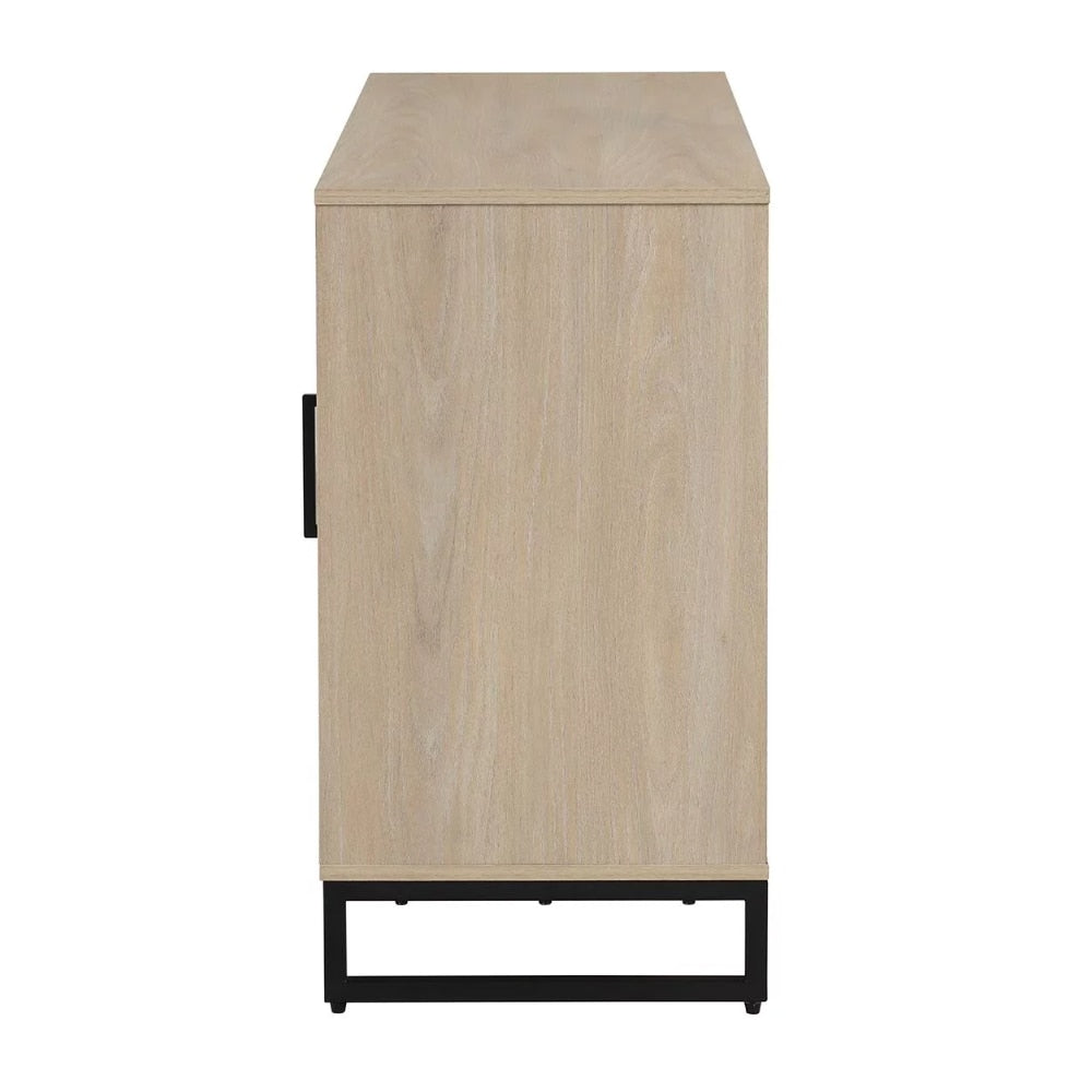 Mainstays Industrial 4 Drawer Dresser W/ Door Cabinet, Beige Oak image 6