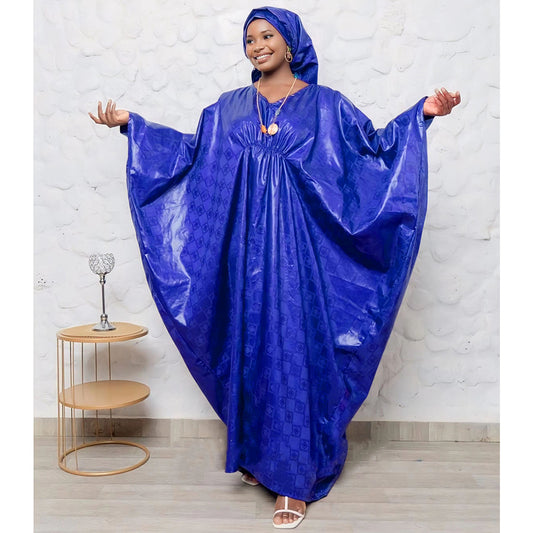 Mix Size African Bazin Rich Dress Winter Robe For Noble Lady Wedding Party Gown image 0