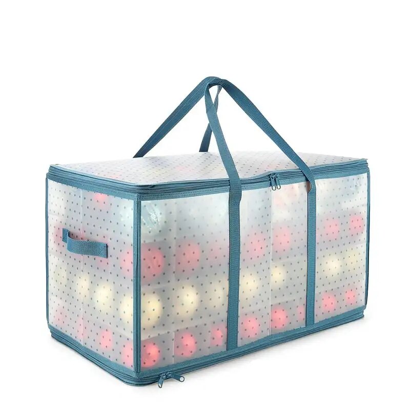 Christmas Ornament Storage Box With Adjustable Dividers, For 128 Holiday Orname image 2