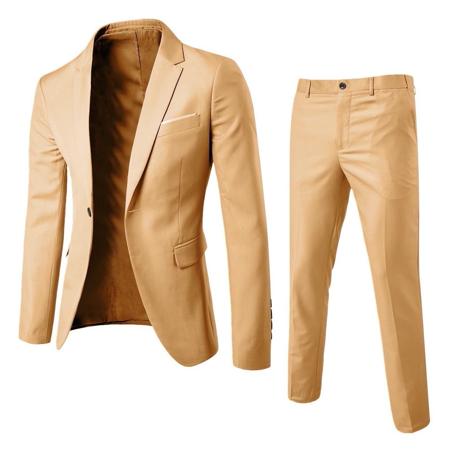 Fashion Slim Waist 2 Pieces Set Wedding Suits For Men Slim Suit Jacket Pant Ves image 2