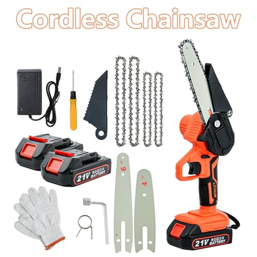 Mini Cordless Chainsaw 2-in-1 Handheld Tree Trimming with 3Pack Battery Lightwe image 5
